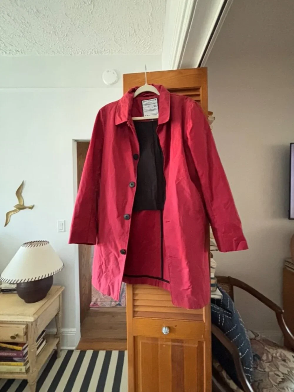 Vintage Red Stutterheim Trench Raincoat